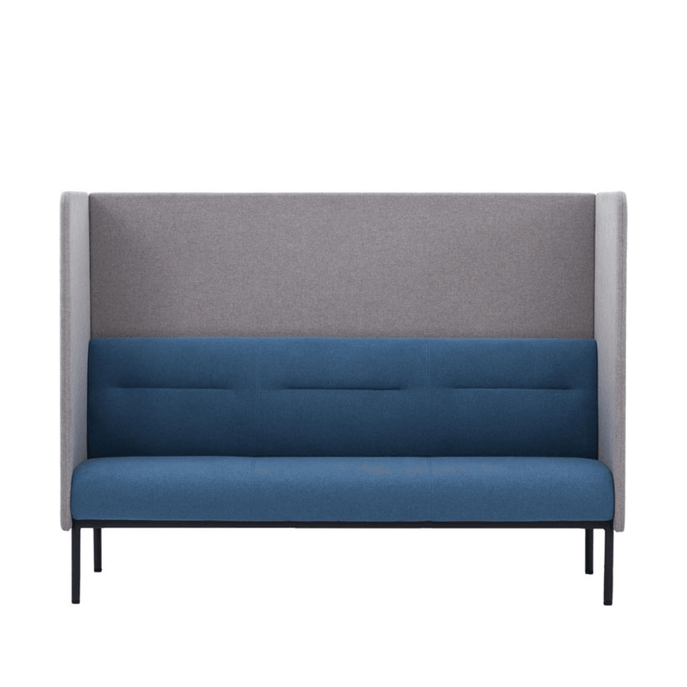 High-back three-seater acoustic privacy lounge banquette