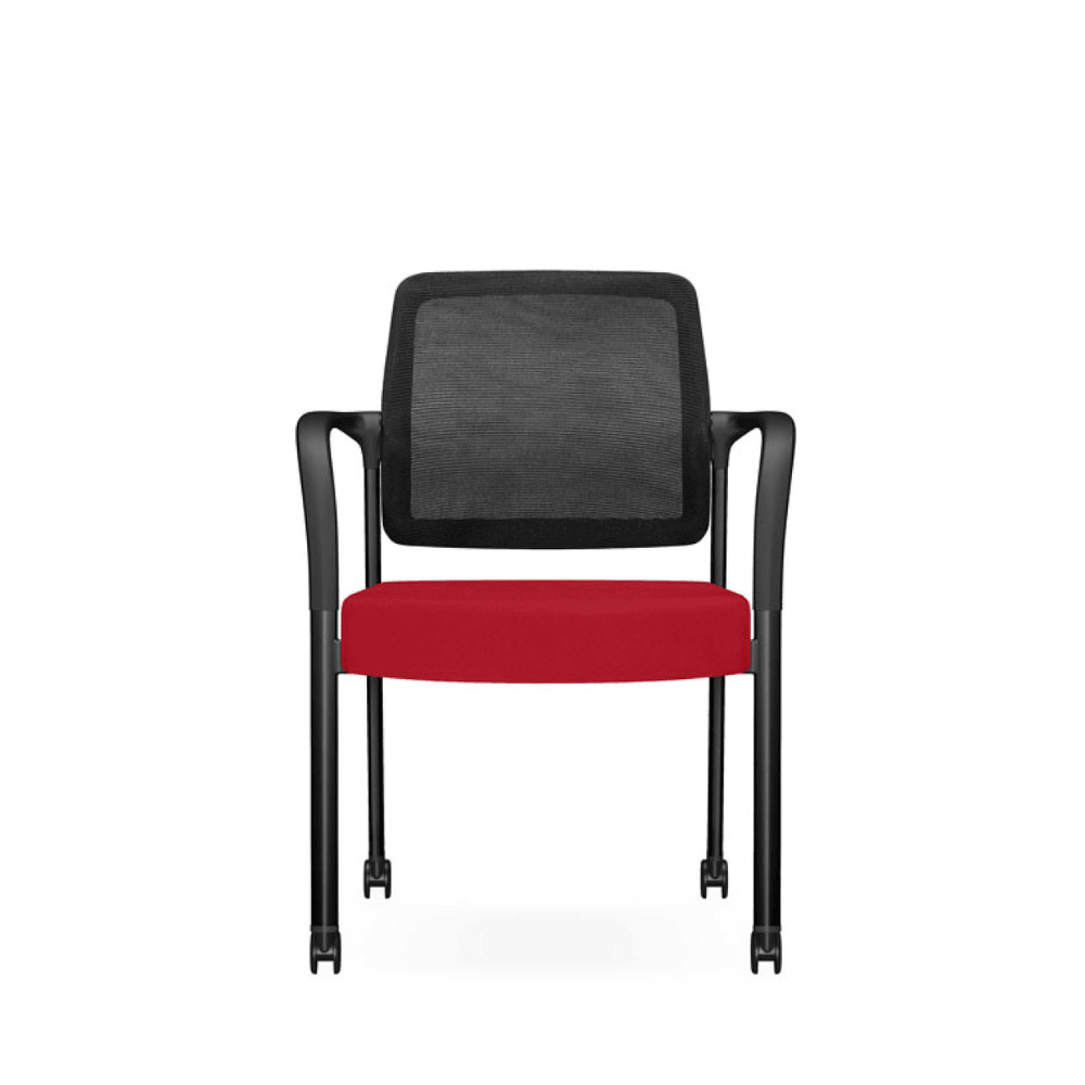 Chaise Athalie-B apilable con asiento acolchado, apoyabrazos y ruedas