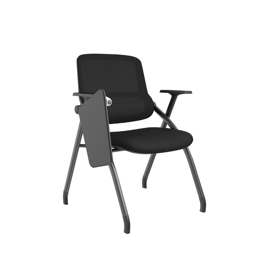 Chaise Deborah-B apilable con reposabrazos y mesa auxiliar