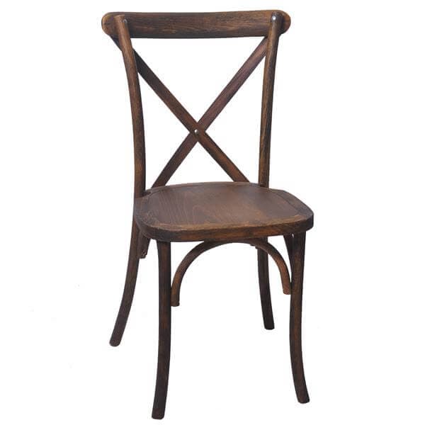 Chaise cruzada respaldo cruzado de madera
