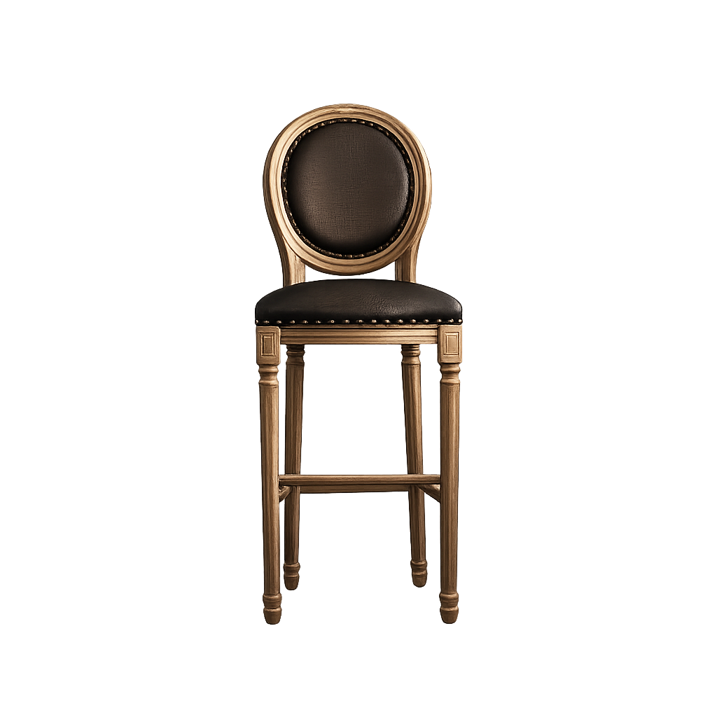 Chaise medallón Bar madera marco madera oscuro