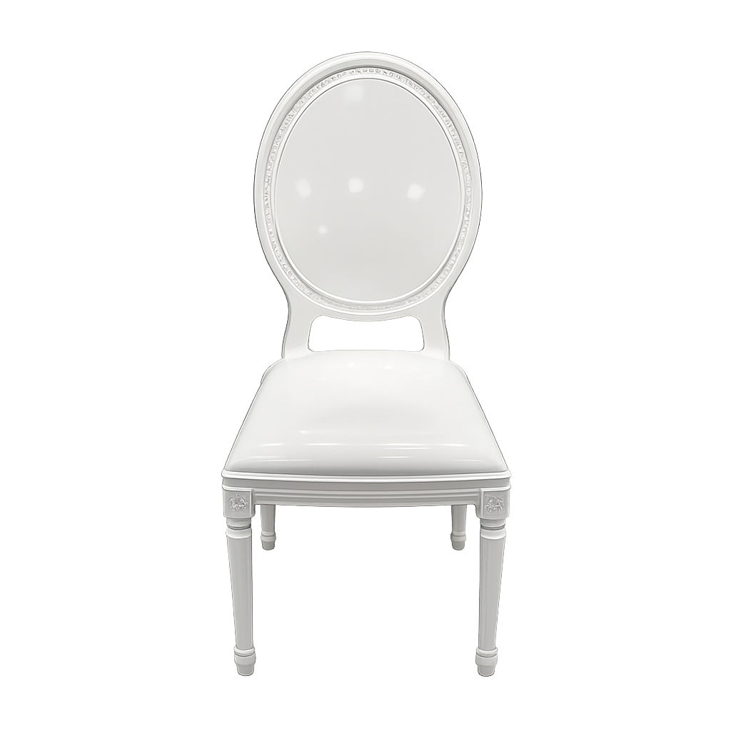 Medallion resin chair white frame