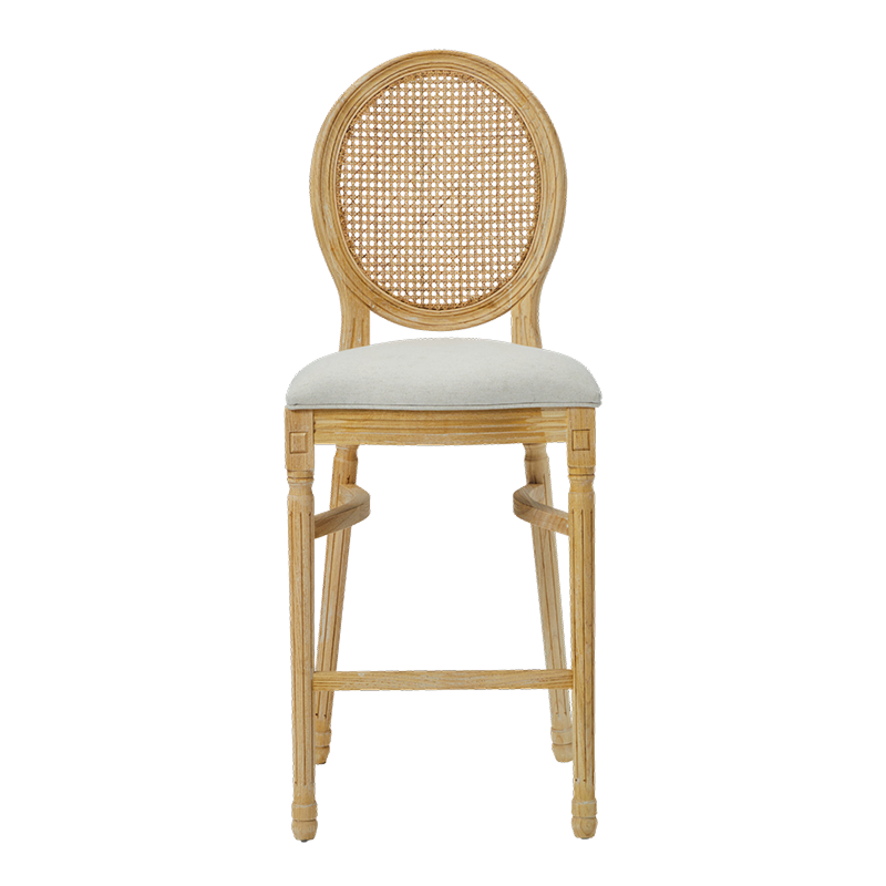 Chaise medaillon bar bois Blanc