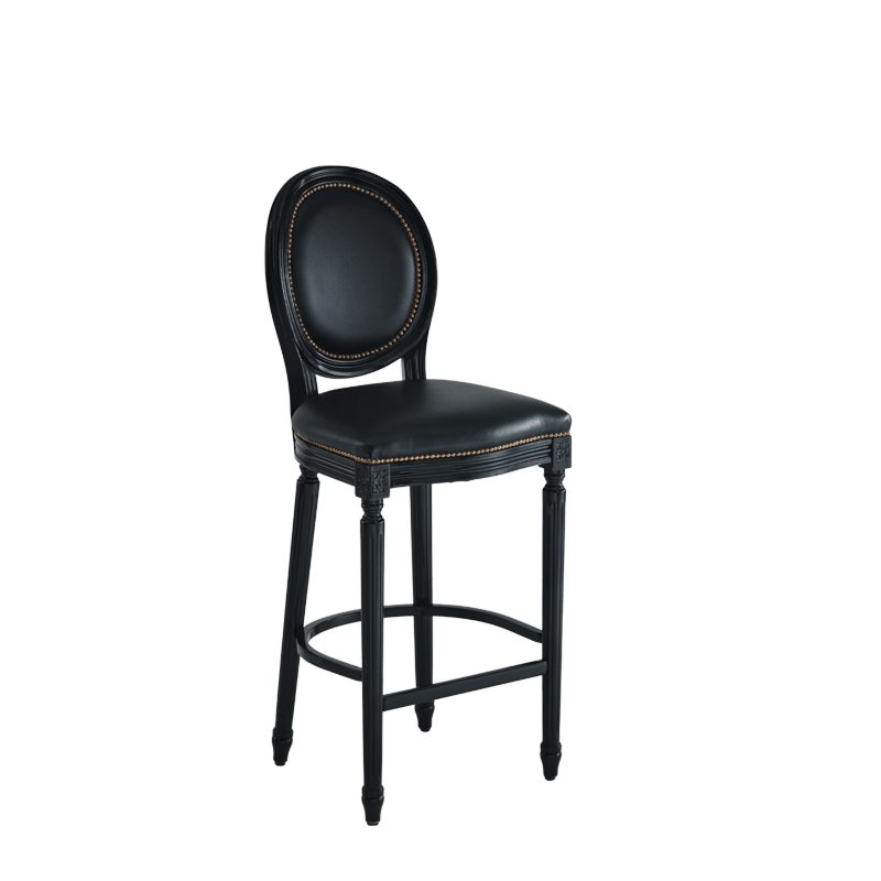 Chaise medaillon bar bois noir