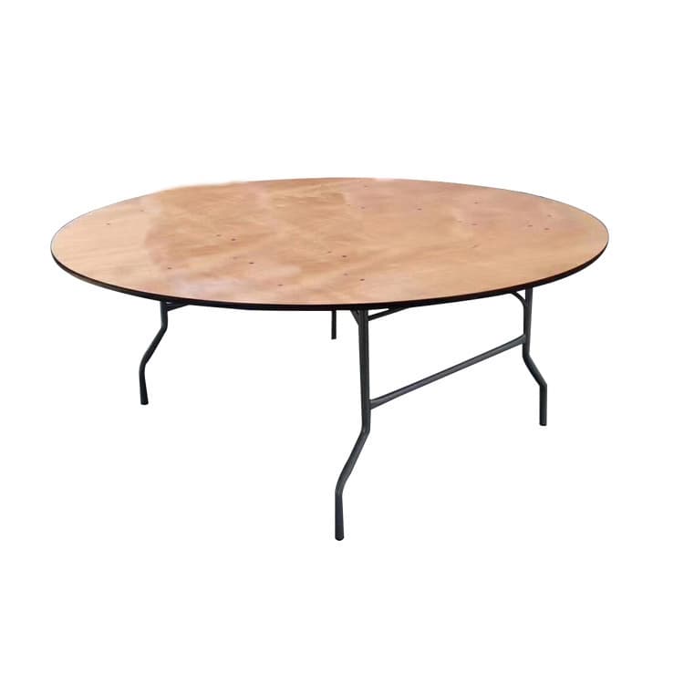 Mesa redonda de madera plegable de 152cm