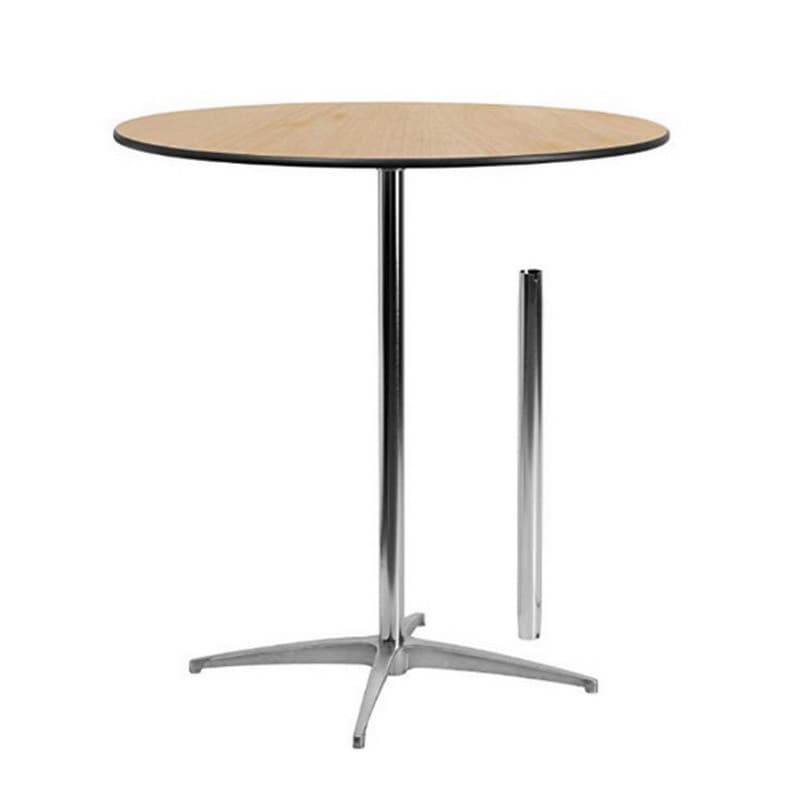 Standing table Alu-wood diameter 91 cm H105cm convertible into a table