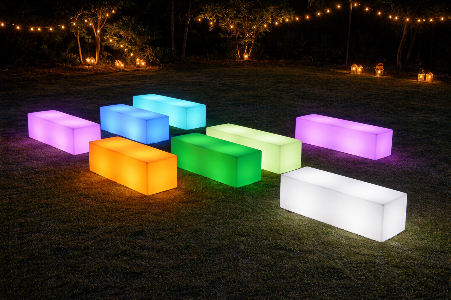 Banco cubo luminoso 50 X 30 X 35cm