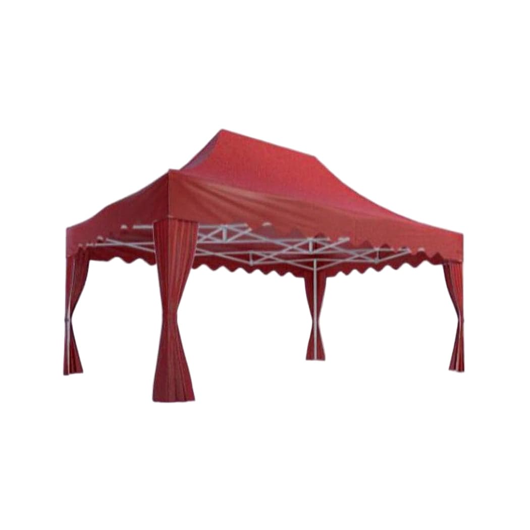 Canopy Tent 4.5 × 3 m with decorative banners and corner curtains