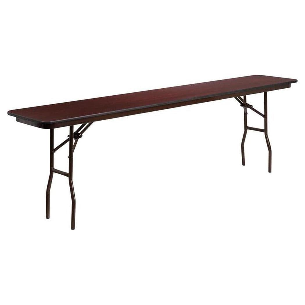 Table pliante formation en stratifié haute pression finition acajou – 244 cm