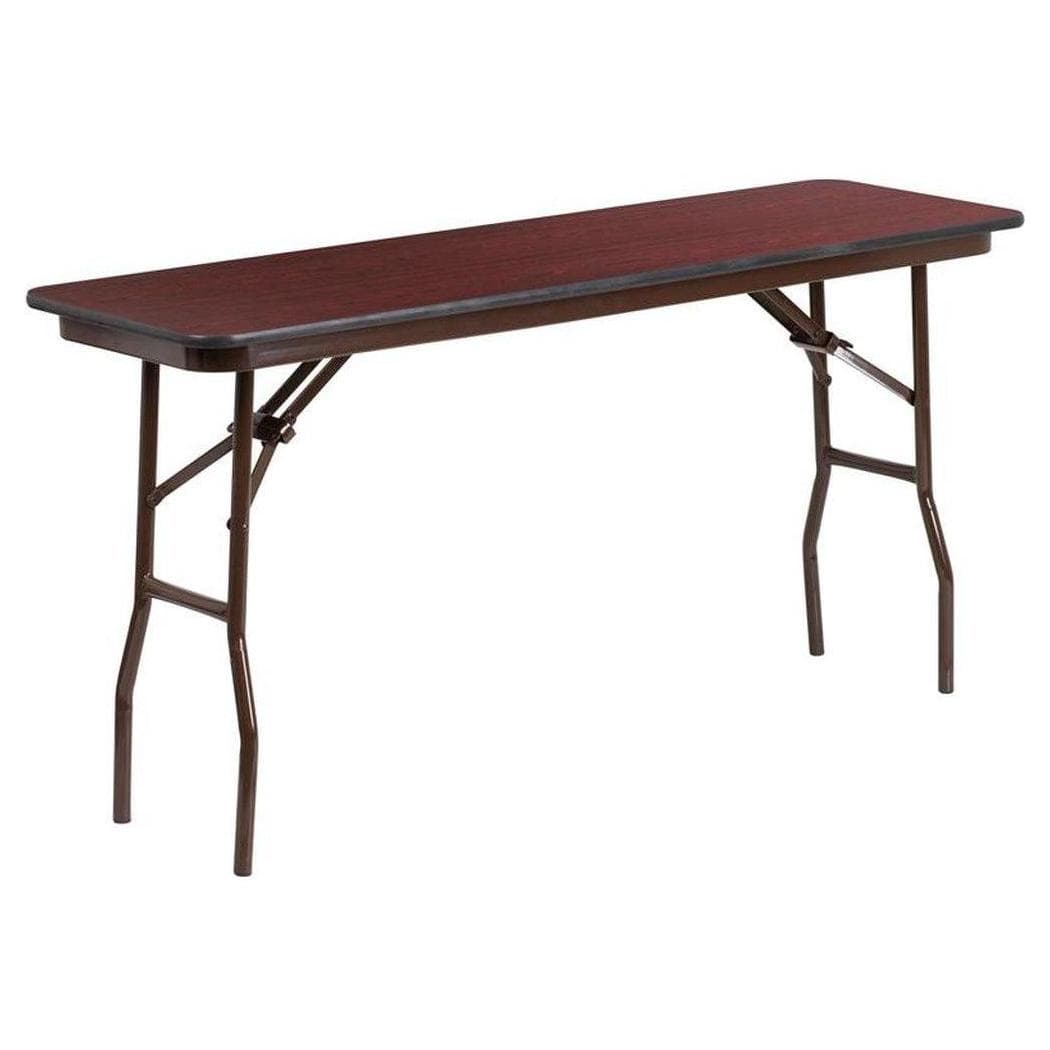 Table pliante formation en stratifié mélaminé finition acajou – 152 cm