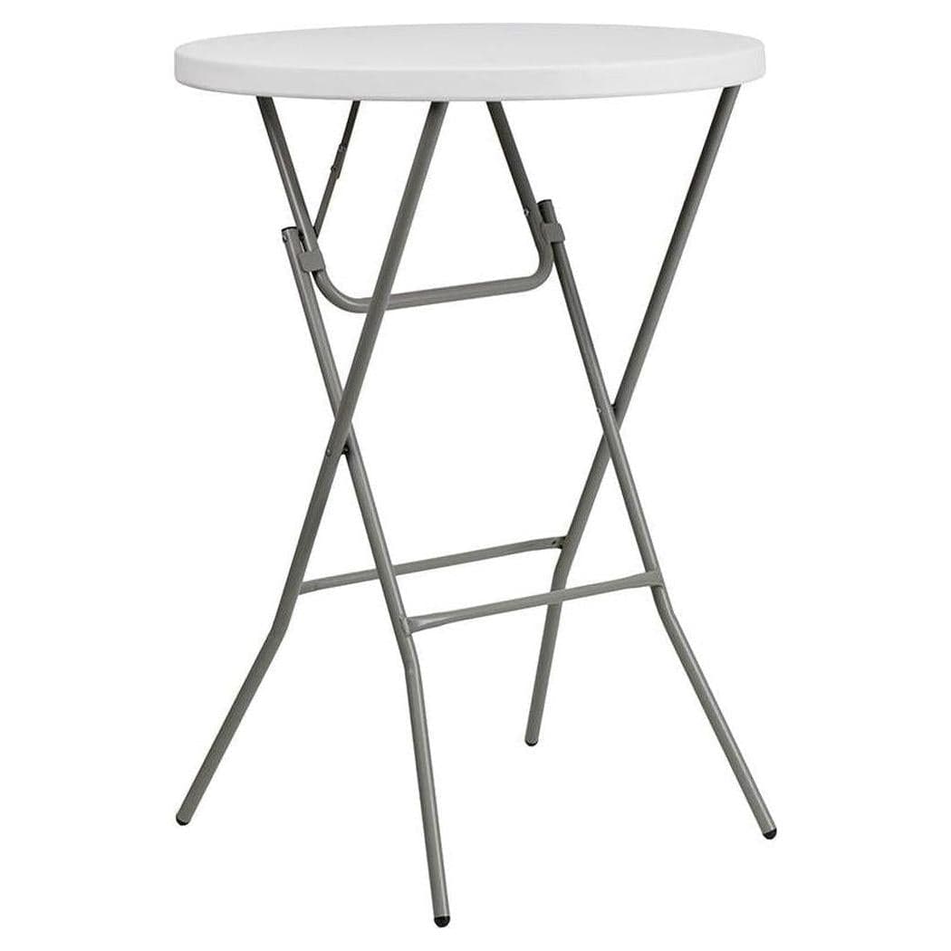 Table pliante HSV ronde hauteur bar en plastique blanc – Ø 79 cm
