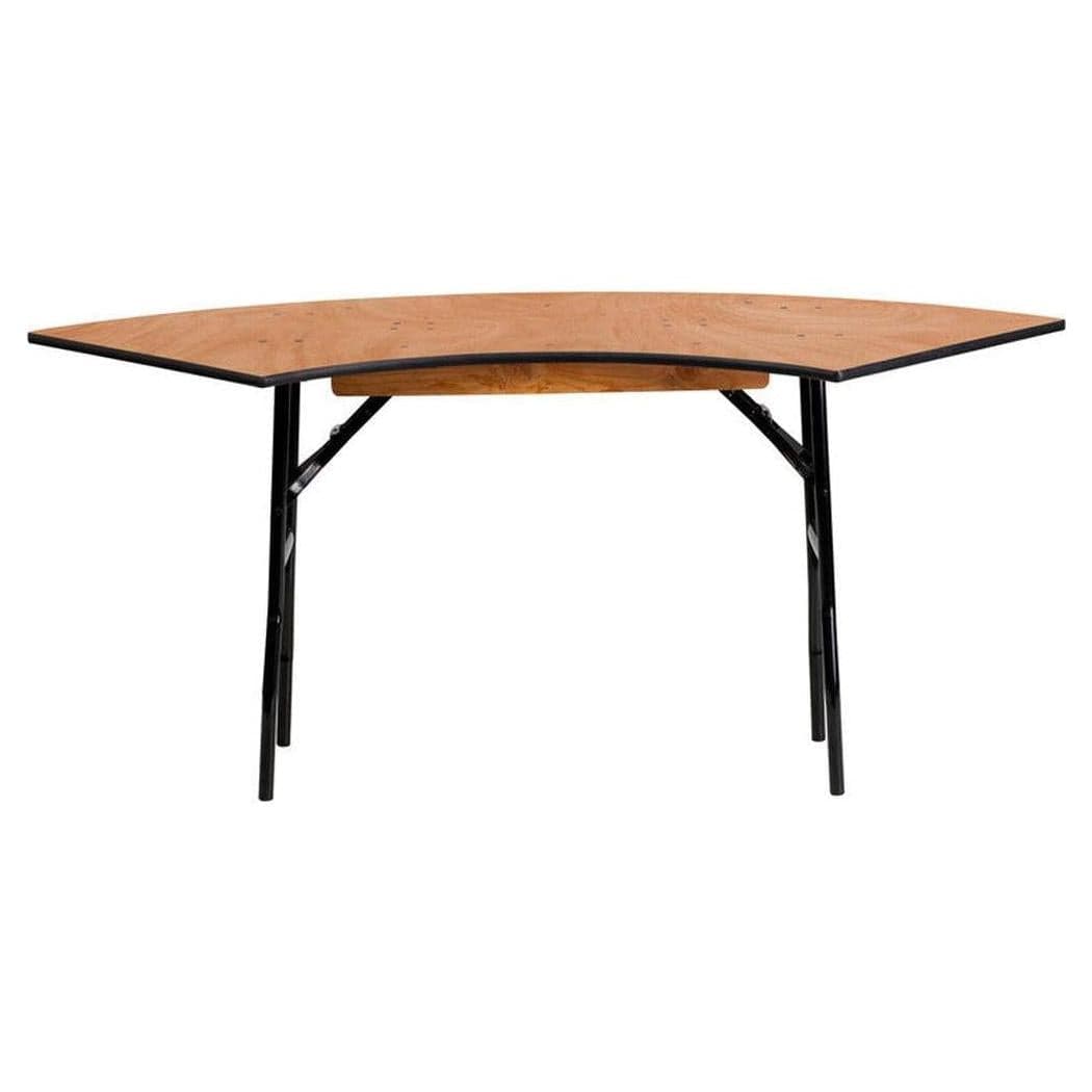 Table pliante banquet en bois – forme serpentine
