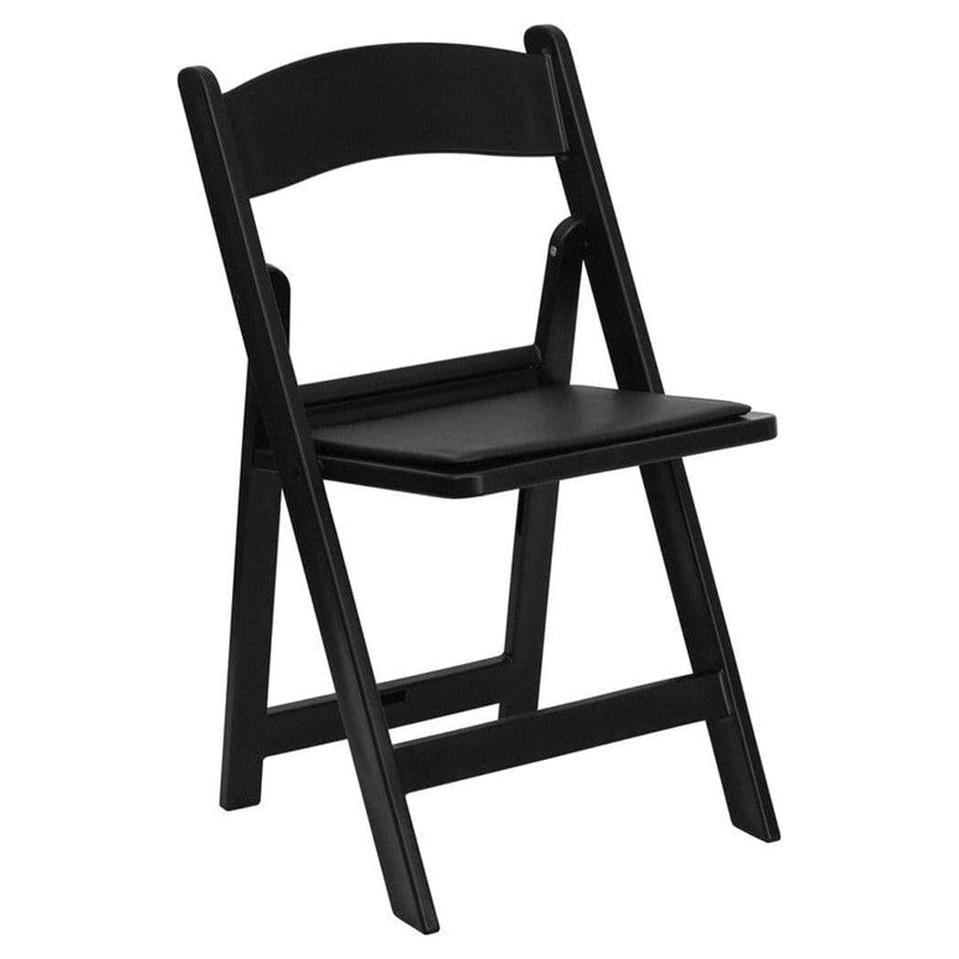 Folding resin lounge chair - 363 kg capacity - padded vinyl seat