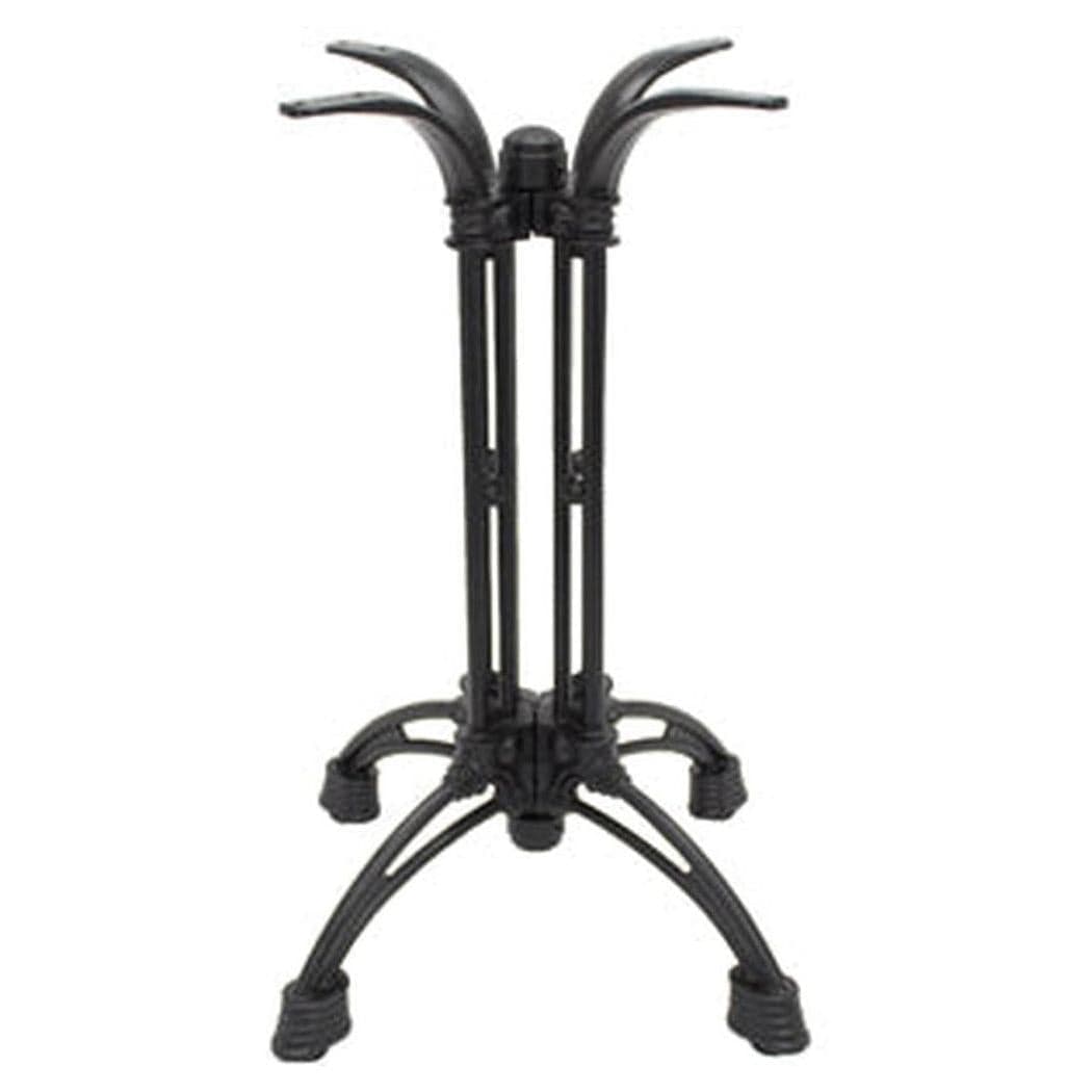 Base de mesa exterior redonda decorativa en hierro fundido negro mate