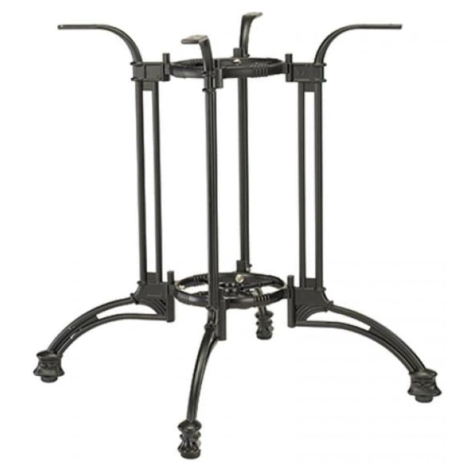 Base de mesa exterior de aluminio termolacado negro de 81 cm con agujero para sombrilla de 3,8 cm.