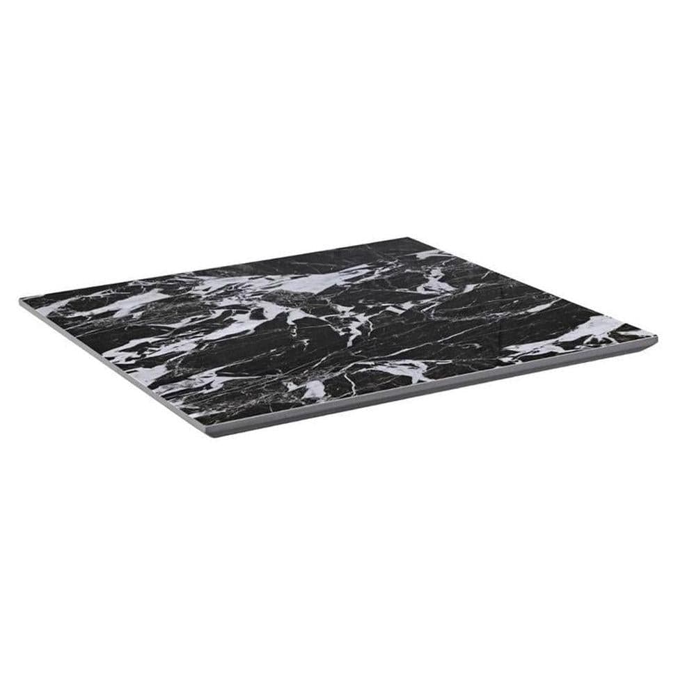 Tabletop in black marble with white veining, marked, thickness 2.2 cm.