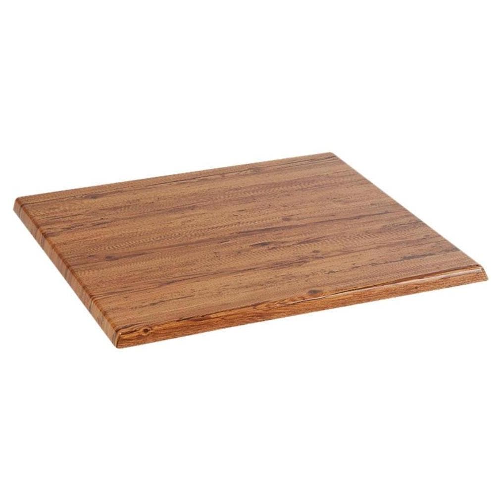 Mesa de exterior de compresión moldeada con acabado de roble