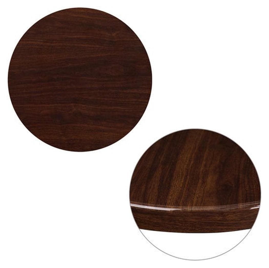 Plateau de table en résine finition noyer brillant