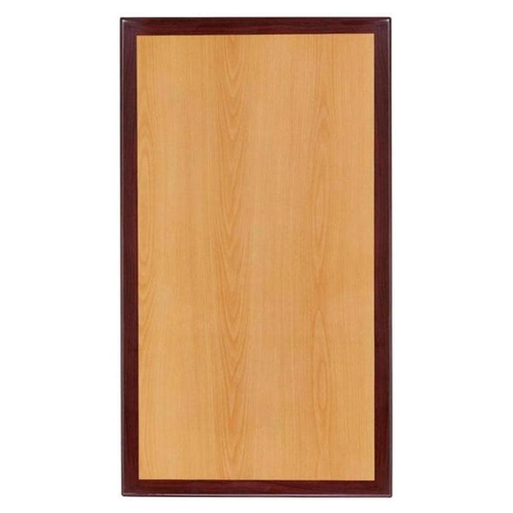 Plateau de table en résine brillant bicolore cerisier / acajou
