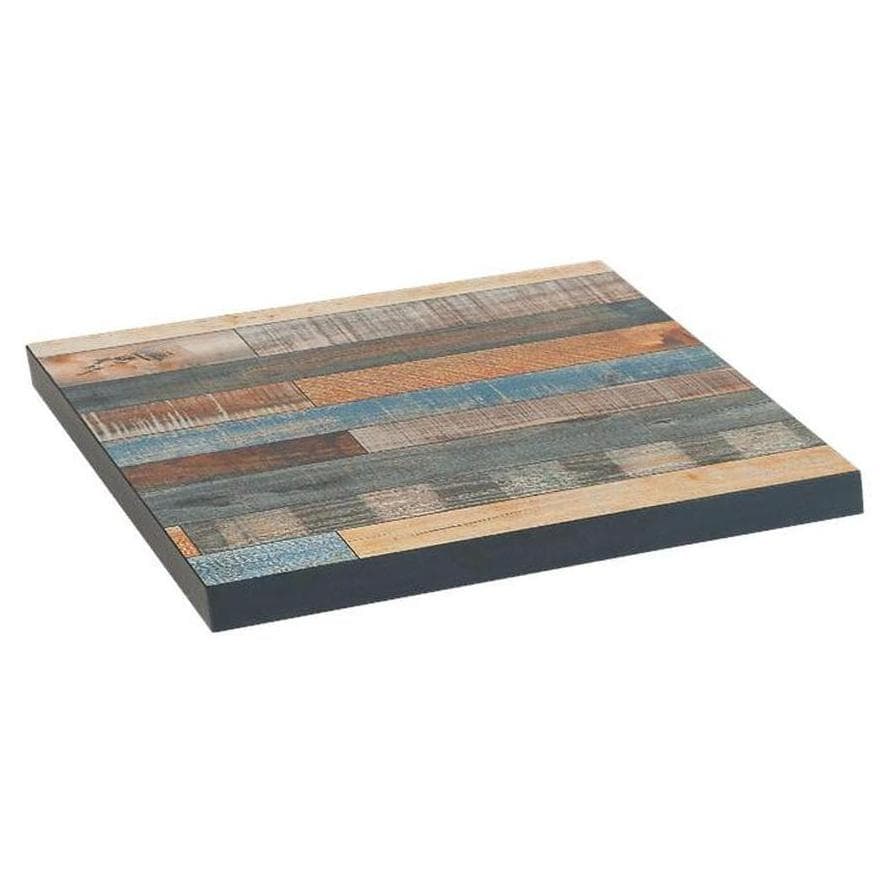 Plateau de table en mélaminé avec motif bois panaché
