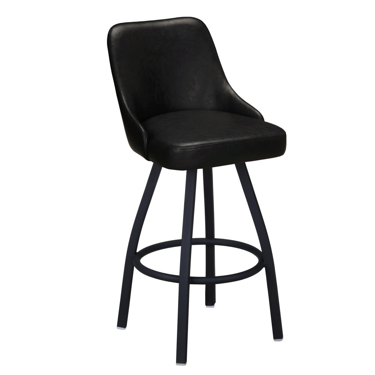 Taburete de bar premium FAUSTINE con asiento tipo cubo giratorio.