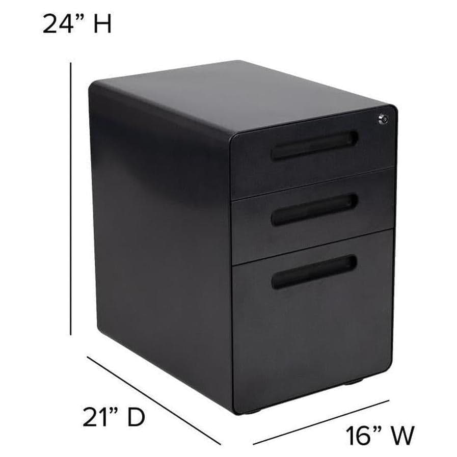 Caisson mobile ergonomique WYN à 3 tiroirs avec serrure