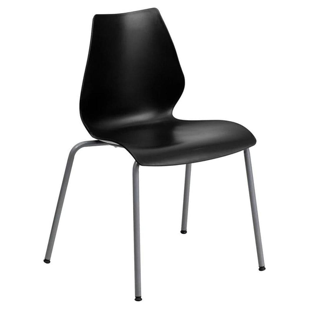 Chaise empilable TITAN Series – capacité 350 kg – soutien lombaire – structure argent