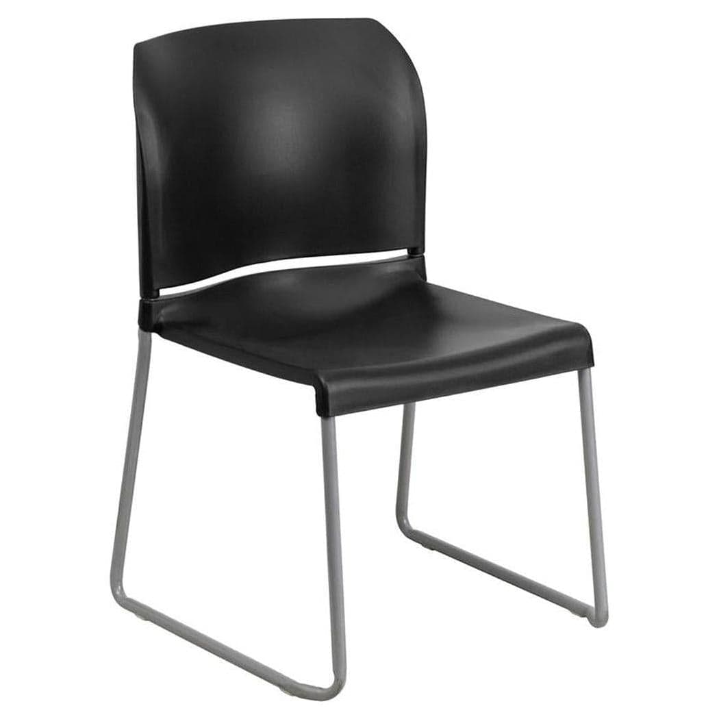 Chaise empilable TITAN Series dossier plein ergonomique – structure luge grise