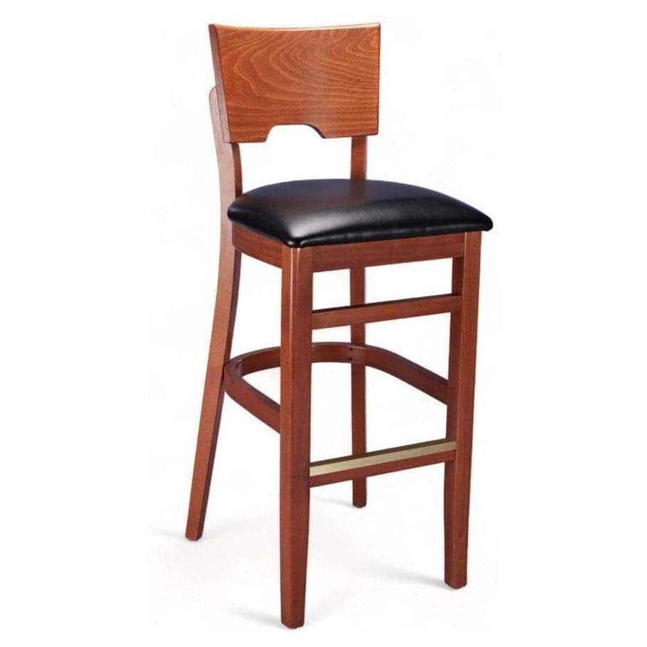 Tabouret de bar moderne en hêtre européen à dossier échancré