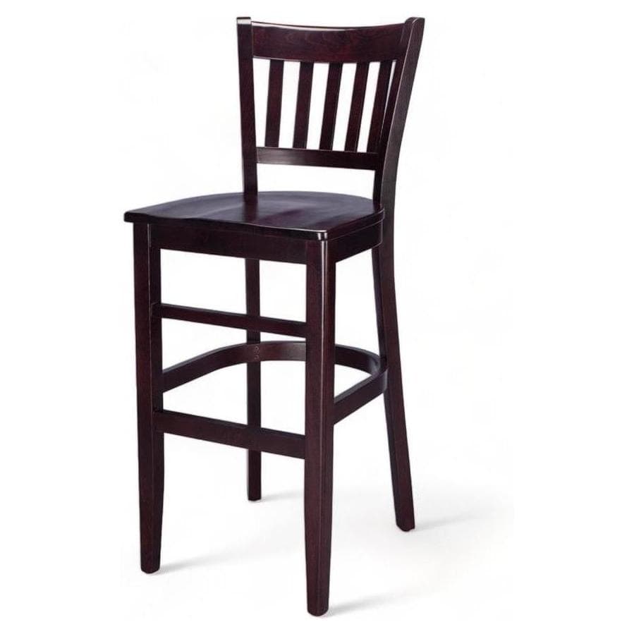 Tabouret de bar moderne en hêtre européen à dossier cannelé