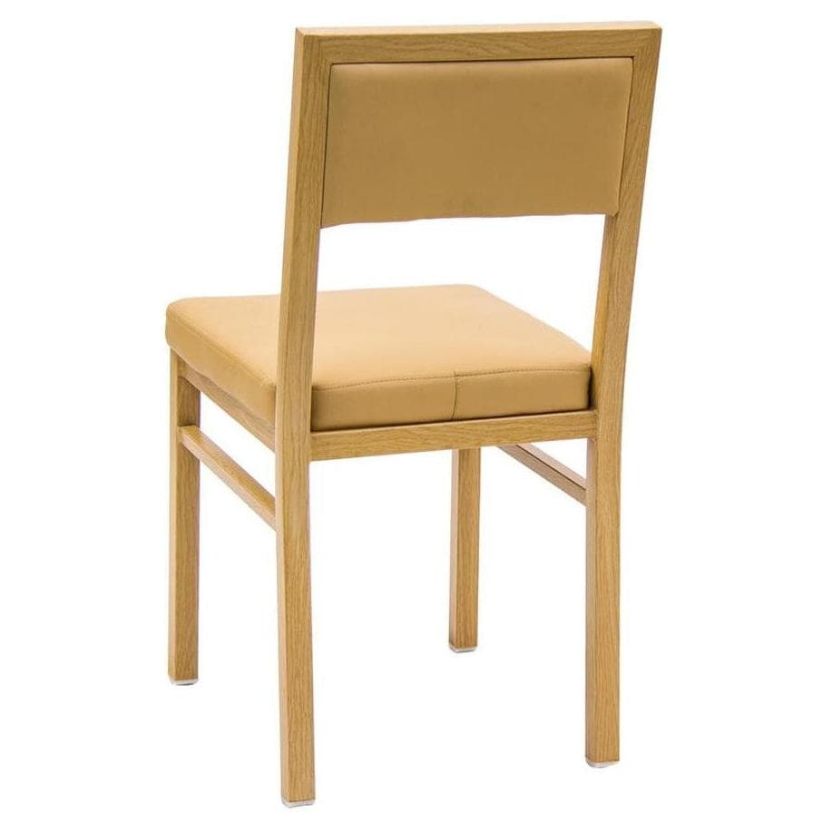 Chaise intérieure en métal finition naturelle avec assise et dossier vinyle