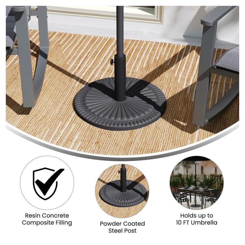 Universal KONA black cement sun pattern parasol base