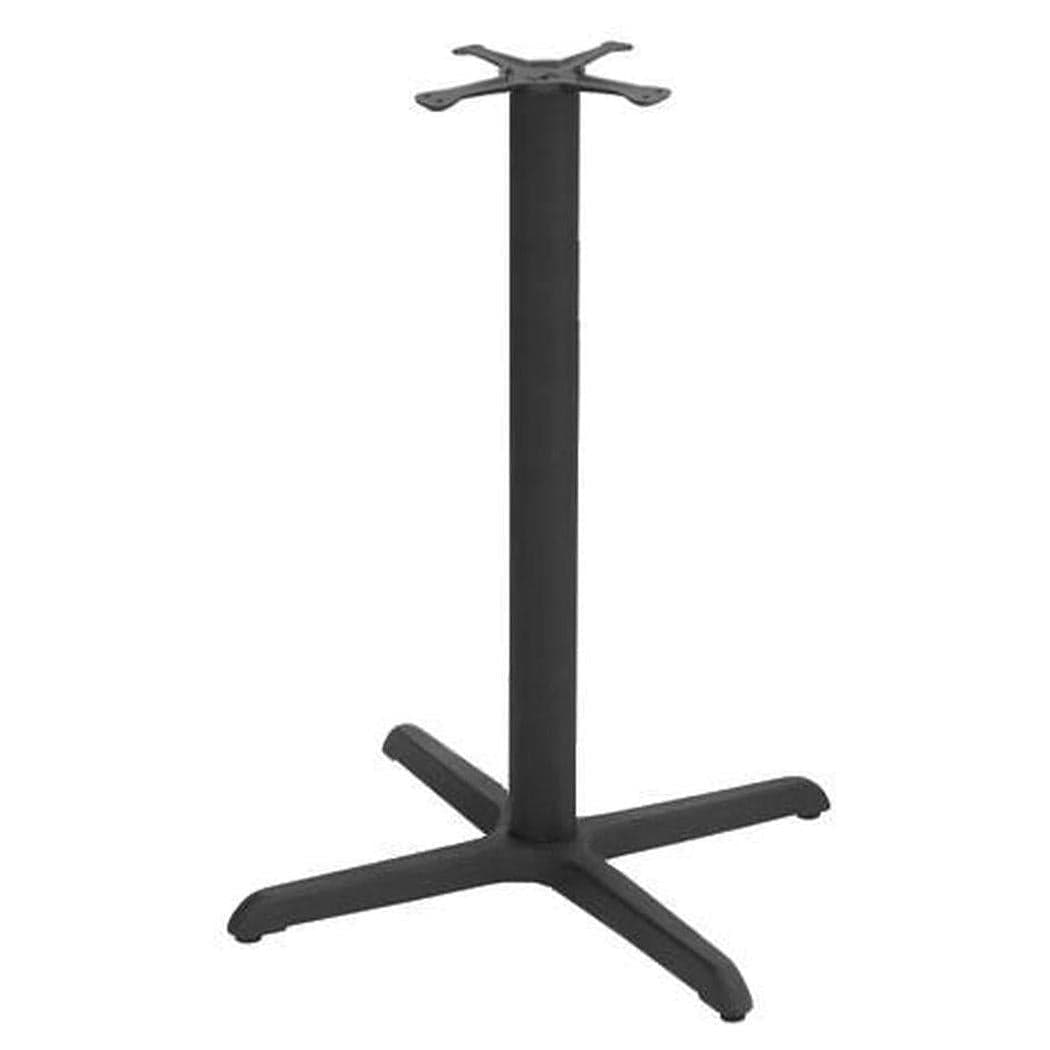 Base extérieure en fonte noire 30 x 30 pouces hauteur bar en X