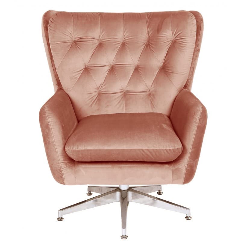 Fauteuil pivotant réglable Koge en velours (rose)