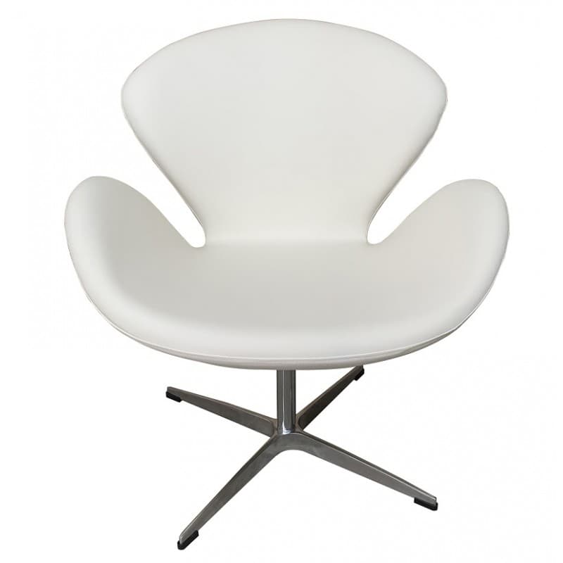 Fauteuil Herning en similicuir (blanc)