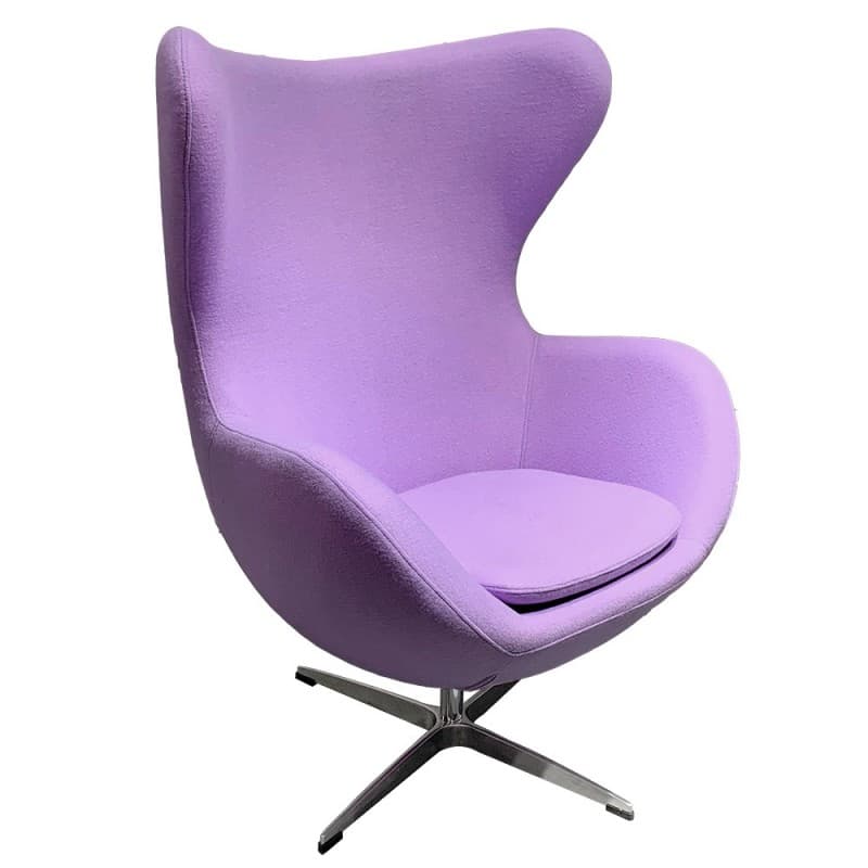 Fauteuil Egg - Oeuf SH047 tapissé en cachemire lilas (Cashmere 47)