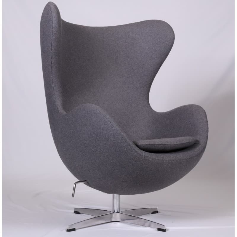Fauteuil Egg - Oeuf coque en fibre de verre, inclinable, revêtu de cachemire (gris foncé)
