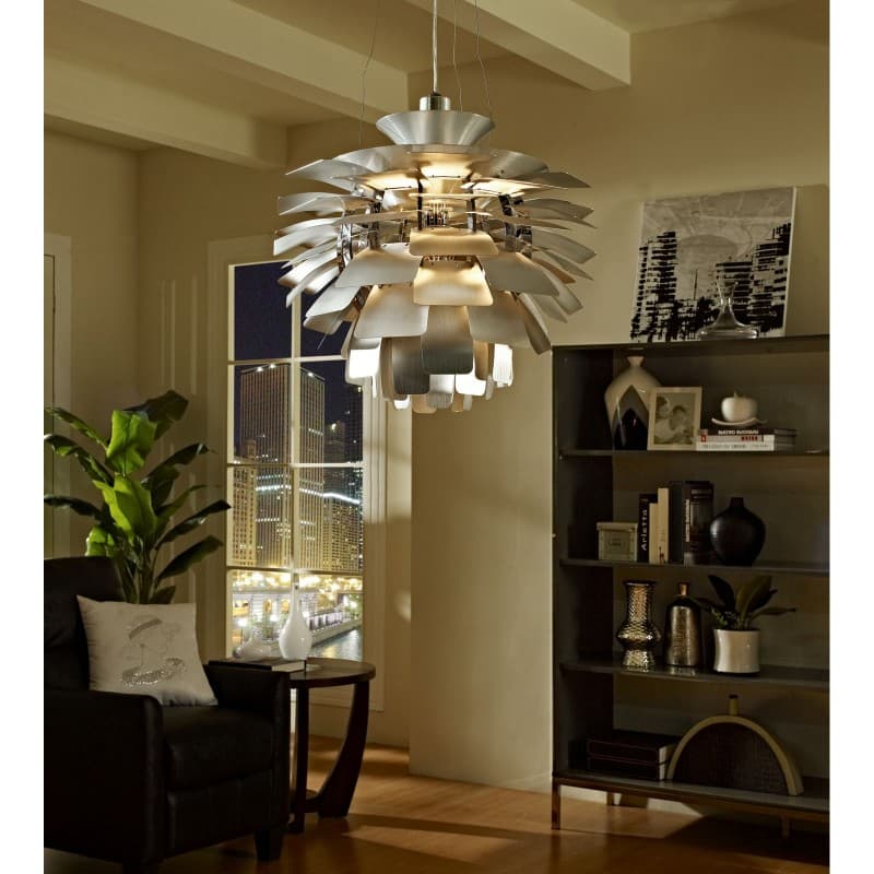 Suspensión Xenia de aluminio, diámetro 70 cm (plata)