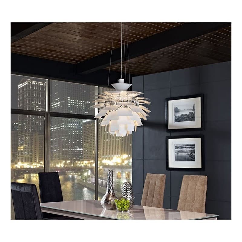 Suspensión Xenia en aluminio blanco (Ø 48 cm)