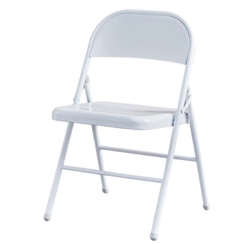 Chaise BasiQ1, pliante en métal, finition époxy blanche
