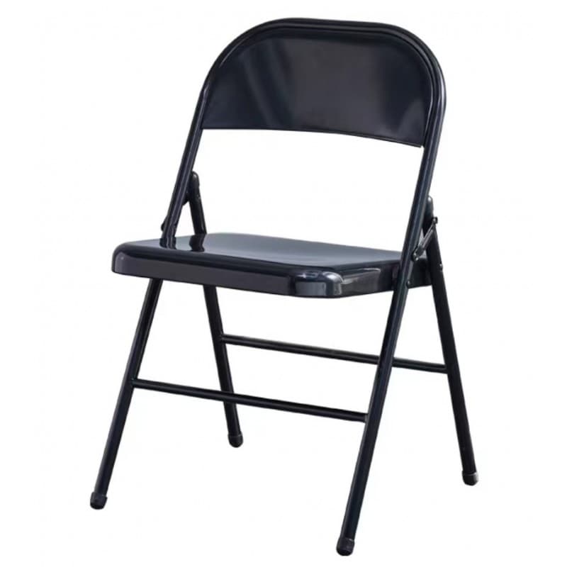 Chaise BasiQ1, pliante en métal, finition époxy (noir)