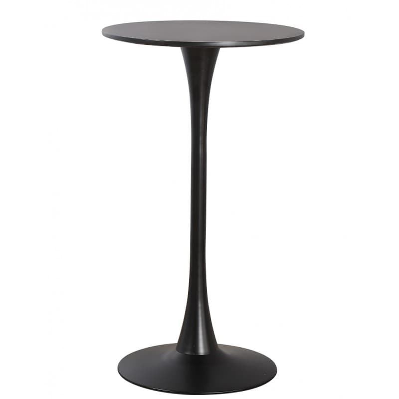 Mesa alta de metal Flise, con tapa de Ø60 cm (negro)