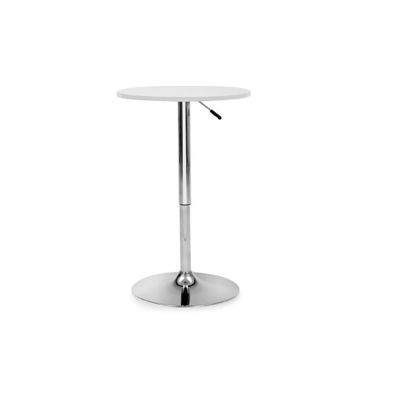 Mesa Kittel (TO) ajustable en altura, con tapa suave de 70 cm de diámetro (blanco)