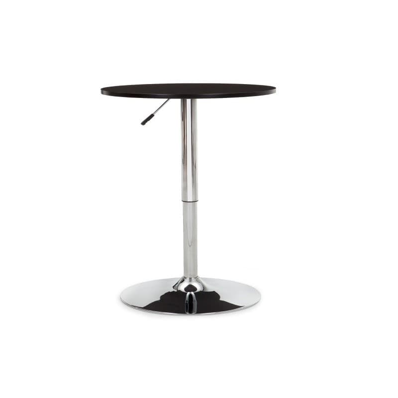 Mesa Kittel con altura ajustable, tablero suave negro (Ø 70 cm)