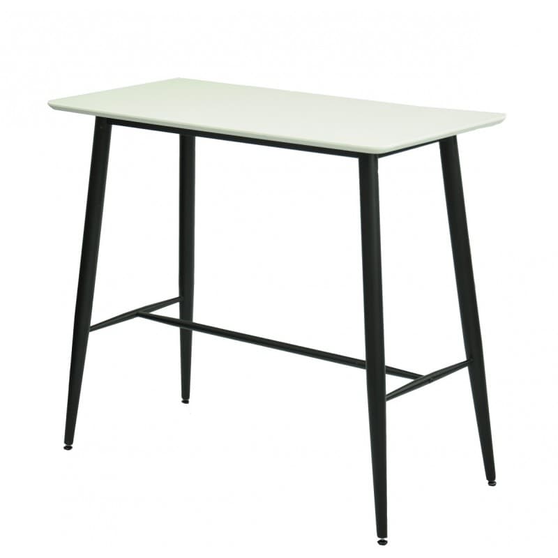 Table Vrees haute, structure métal, 120 x 60 cm (plateau blanc)