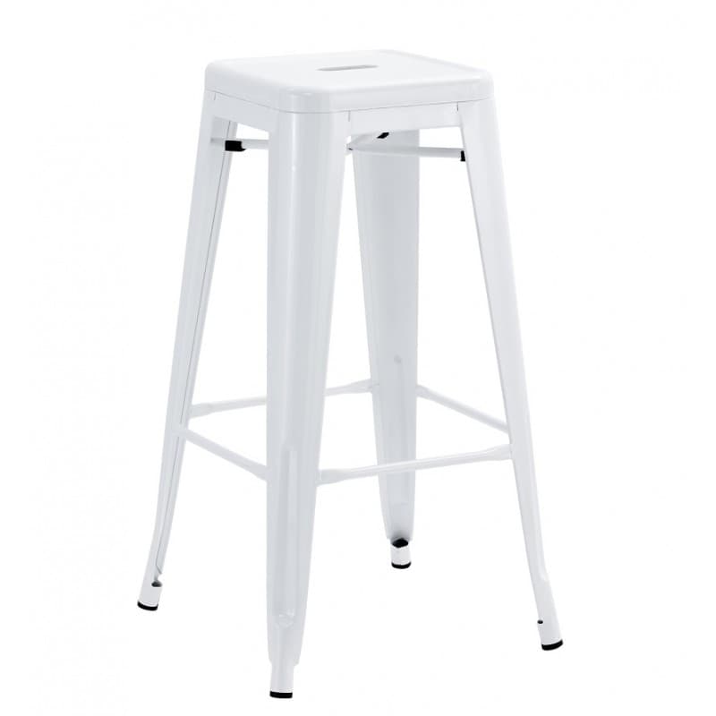 Tabouret de bar Bleex EK Limited à structure en acier et assise blanche