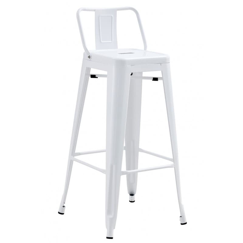 Tabouret de bar Bleex R1 EK empilable à structure en acier blanc