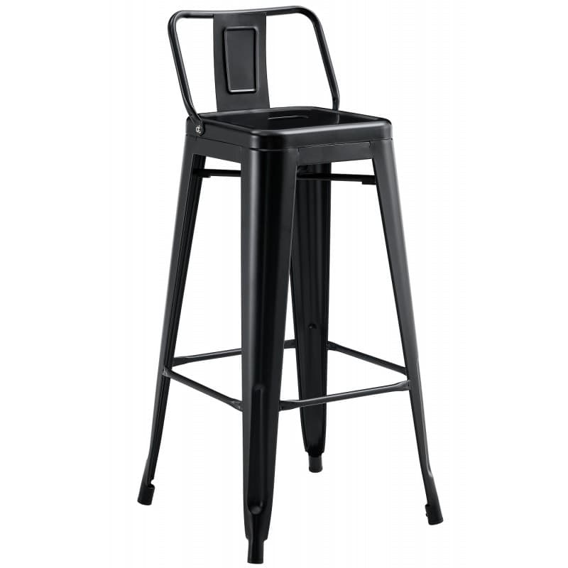 Tabouret de bar Bleex R1 EK empilable à structure en acier noir