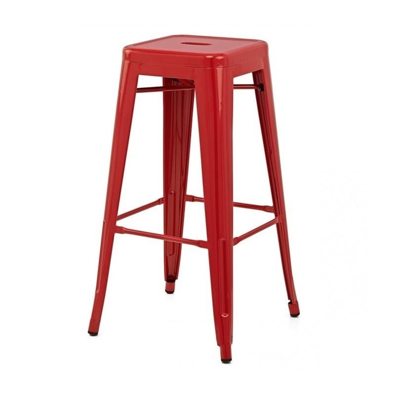Tabouret de bar Bleex EK Limited à structure en acier rouge