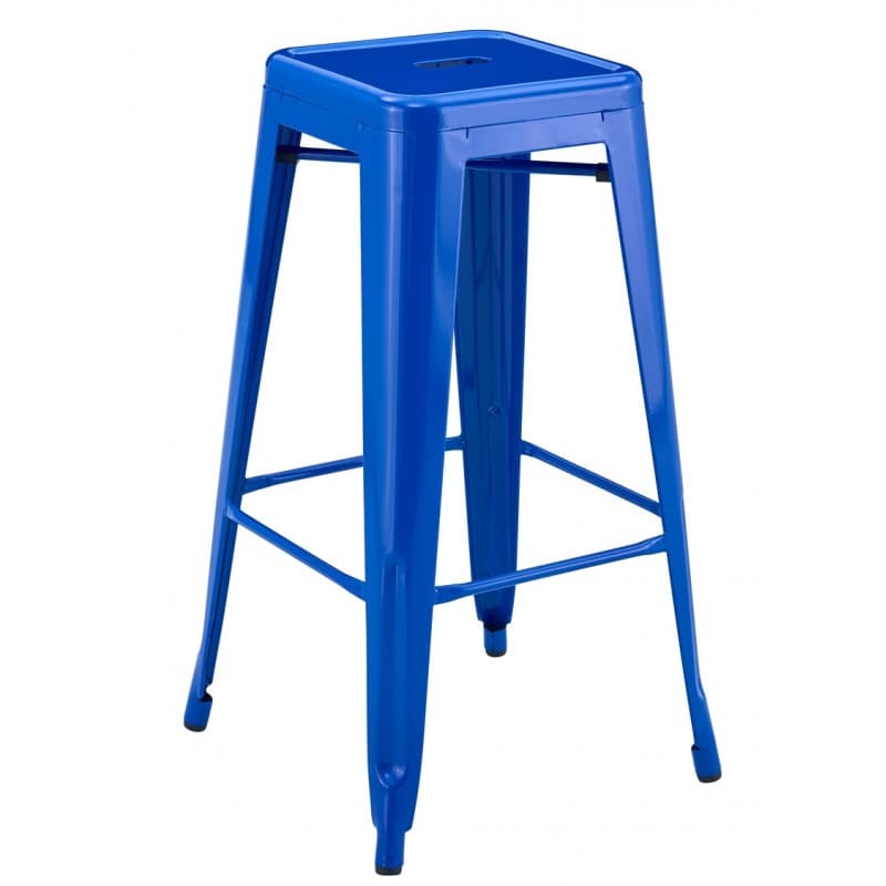 Tabouret de bar Bleex EK Limited à structure en acier et assise bleue